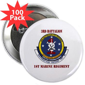 3B1M - M01 - 01 - 3rd Battalion - 1st Marines with Text - 2.25" Magnet (10 pack)